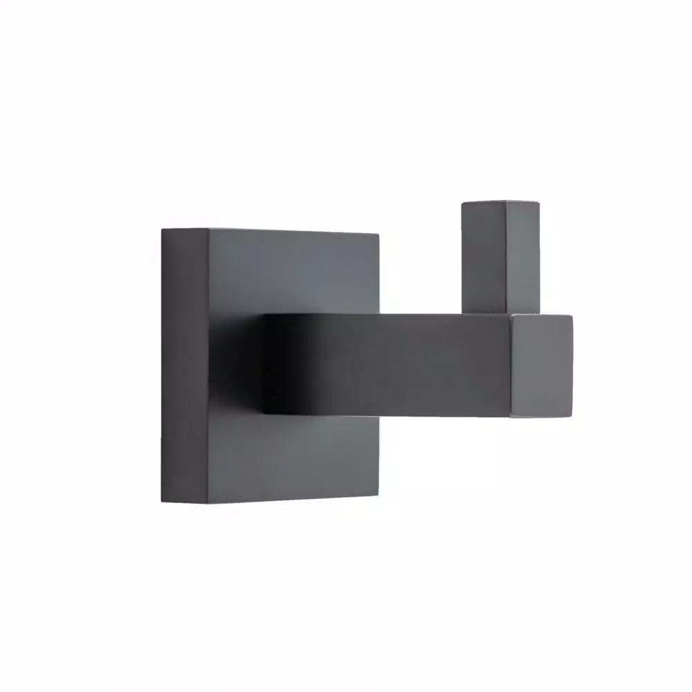 Italia Trieste Single Robe Hook, Matte Black, Solid Brass