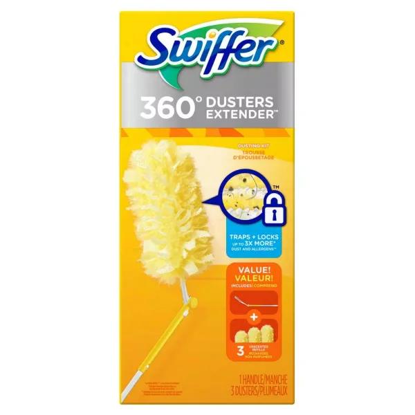 Swiffer Duster Starter Kit with Extendable Handle and Microfiber Dusters