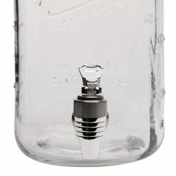 MASON CRAFT & MORE 5-Piece Clear Glass Drink Dispenser Set with 4L Dispenser and 4 Mugs with Metal Lids thumbnail 4