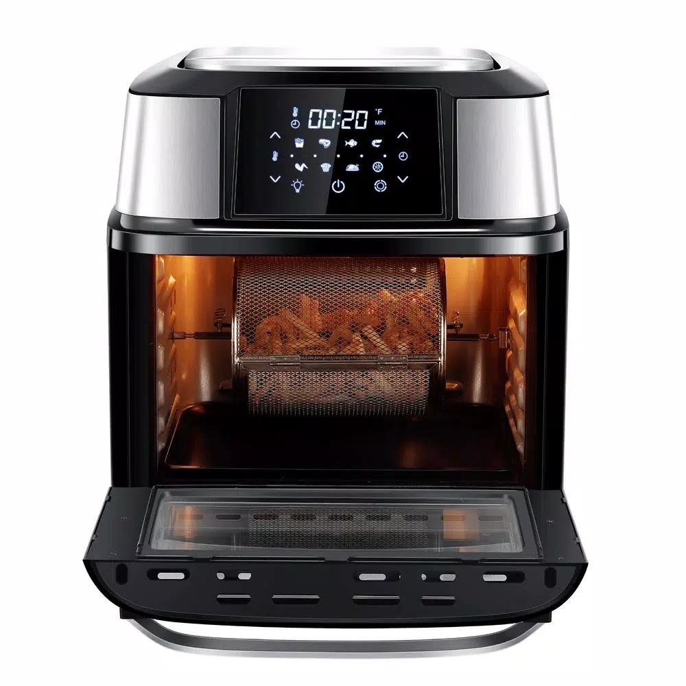 GoWISE USA Mojave 5-Tray Air Fryer Dehydrator & Rotisserie Oven, 1800W, Black/Stainless Steel