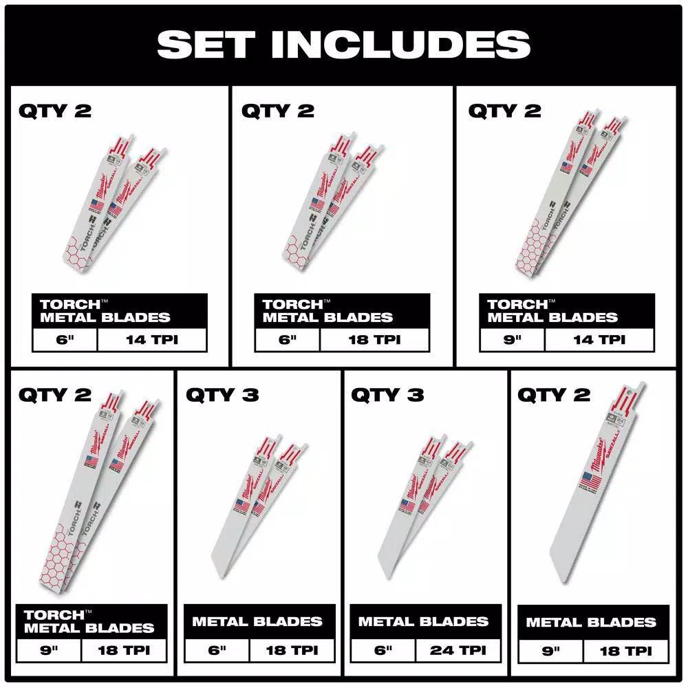 Milwaukee SAWZALL Bi-Metal Reciprocating Saw Blade Set, 26-Piece