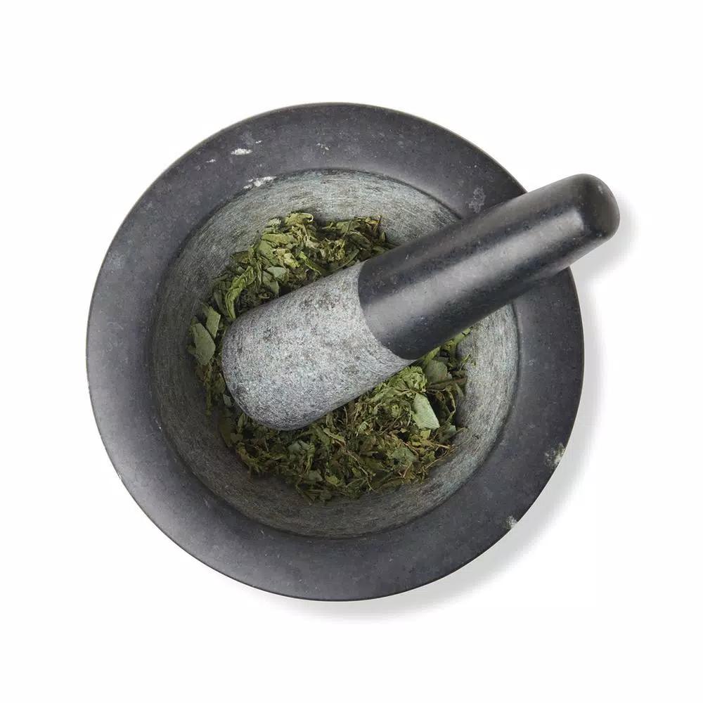 Fox Run 7 in. Black Granite Mortar and Pestle Set