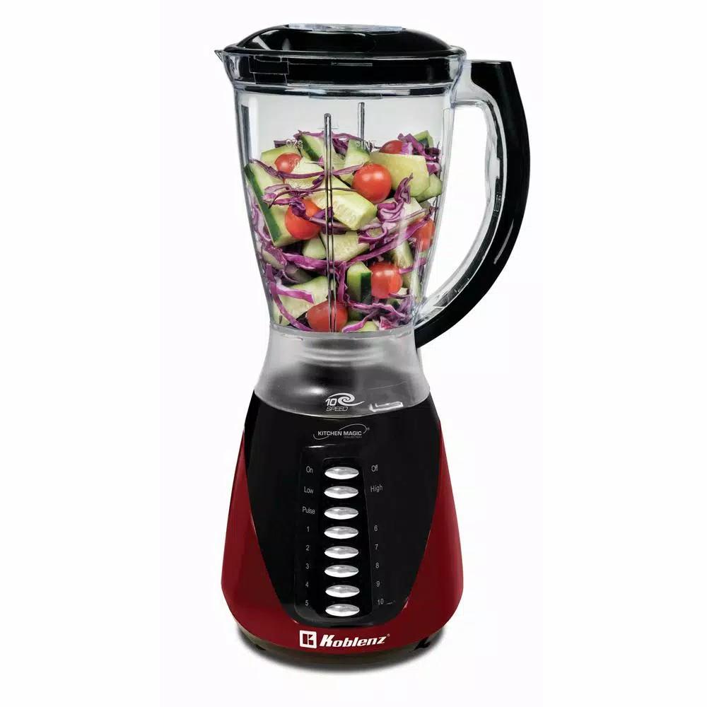 Koblenz Kitchen Magic Collection 10-Speed Blender with 50 oz. Red Plastic Jar