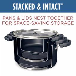 Farberware Neat Nest 6-Quart Aluminum Nonstick Saucepot with Glass Lid, Black thumbnail 5