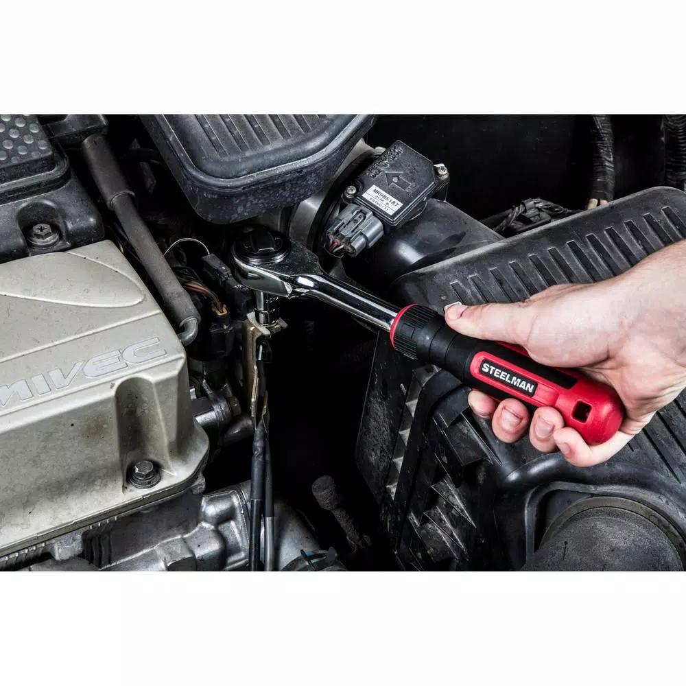 STEELMAN PRO STEELMAN 20-Piece 3/8 in. Double Drive Extendable Ratchet and Universal Socket Set