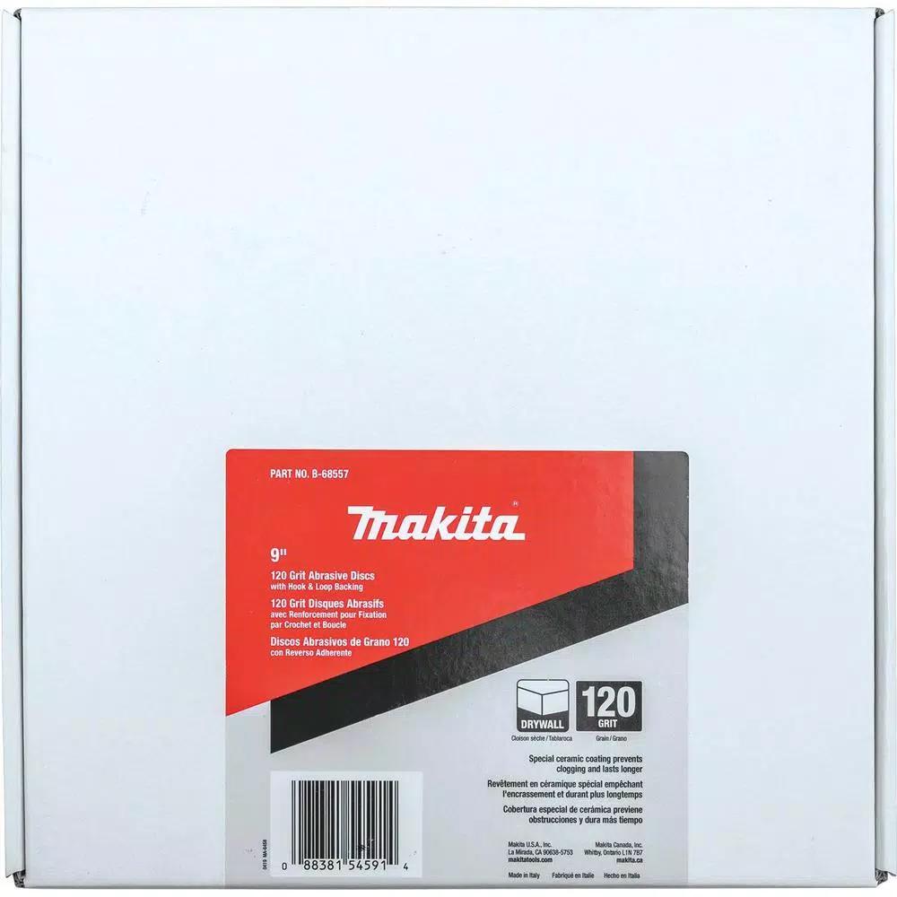 Makita 9 in. Round Abrasive Discs, 120-Grit, Hook & Loop (25 Pack)