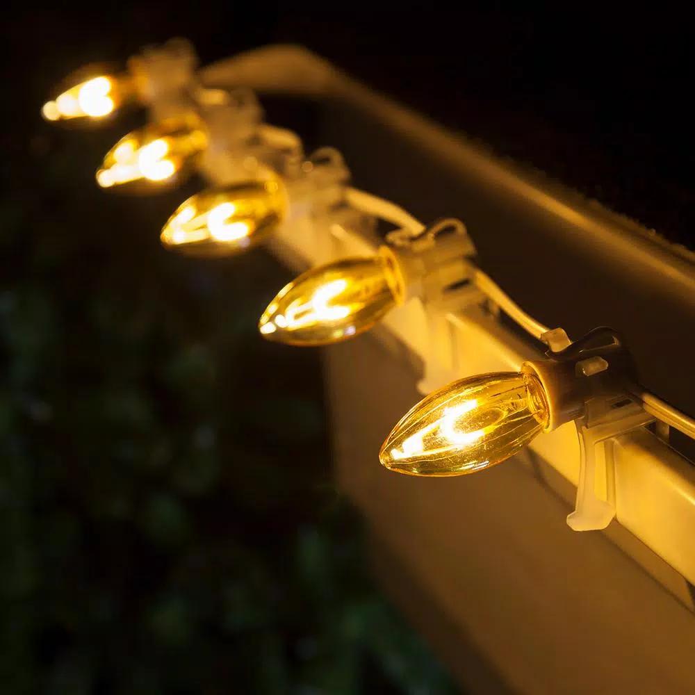 Wintergreen Lighting FlexFilament C9 LED Shatterproof Gold Vintage Edison Bulbs (5-Pack)