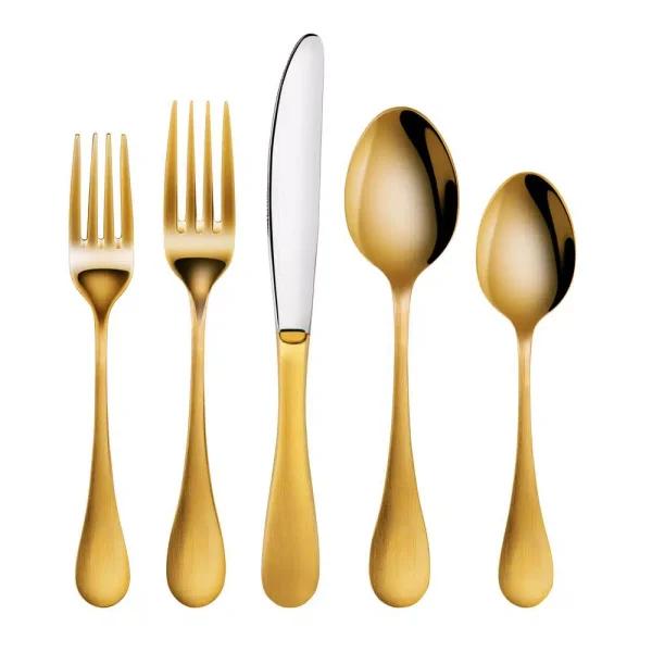Artaste Rain 20-Piece 18/10 Stainless Steel Flatware Set, Gold Titanium Finish, Service for 4