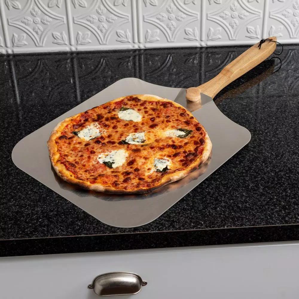 Honey-Can-Do 14 in. x 16 in. Aluminum Foldable Pizza Peel with Wood Handle