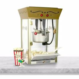 Nostalgia 600W 8 oz. Ivory Popcorn Machine with Cart and Candy Dispenser thumbnail 5