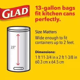 Glad ForceFlex 13 Gallon Tall Kitchen Drawstring Trash Bags with Febreze Gain Original Scent, 40 Count thumbnail 7