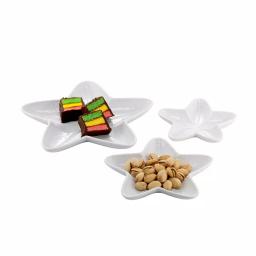 Over and Back Starfish 3-Piece Porcelain Nesting Plate Set - Coastal Serving Trays thumbnail 3
