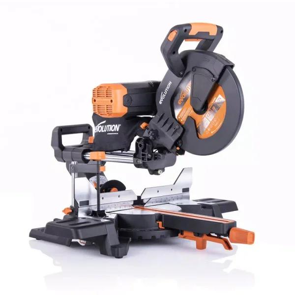 Evolution Power Tools Evolution R255SMSDB+ 10 in. 15 Amp Dual Bevel Sliding Miter Saw with Laser Guide