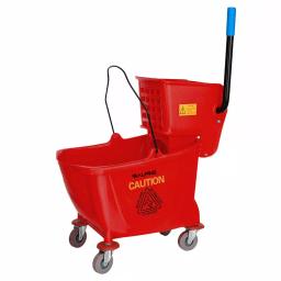 Alpine Industries 36 Qt. Mop Bucket with Side Press Wringer, Red thumbnail 1