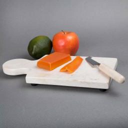Creative Home 12 x 6 in. Natural Champagne Marble Cheese Board - Beige Octagonal Serving Tray thumbnail 6