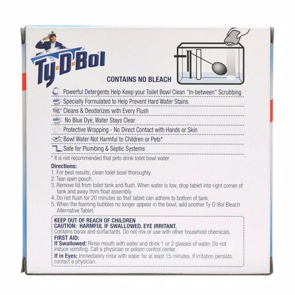 Ty-D-Bol Bleach Alternative In-Tank Toilet Bowl Cleaner Tablets, 2.5 oz (6-Pack)