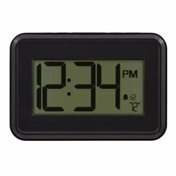 La Crosse Technology Modern Digital Wall Clock with Temperature Display, Countdown Timer, and Alarm - Black thumbnail 4