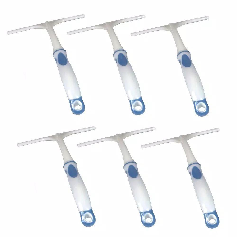Ti-Dee American Window Squeegee 6-Pack - Rubber Blade & Plastic Handle