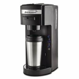 Brentwood Black Single Serve K-Cup Compatible Coffee Maker with Stainless Steel Mug thumbnail 2