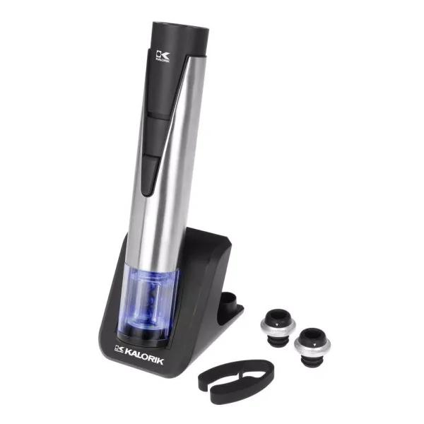 KALORIK 2-in-1 Electric Wine Opener and Vacuum Preserver Set with Charging Base