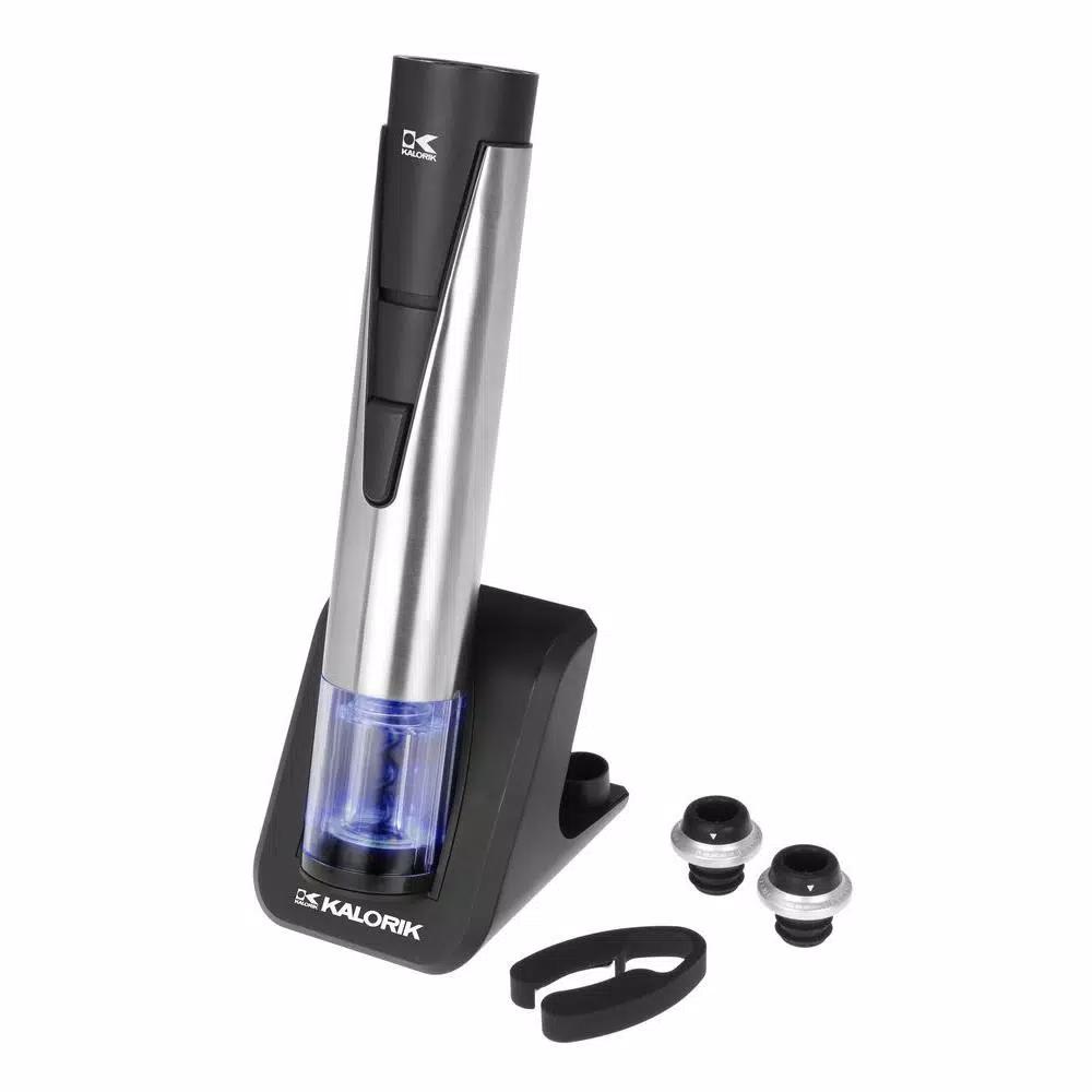 KALORIK 2-in-1 Electric Wine Opener and Vacuum Preserver Set with Charging Base