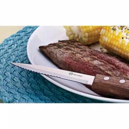 Outset Rosewood 6-Piece Stainless Steel Steak Knife Set with Serrated Edges thumbnail 4
