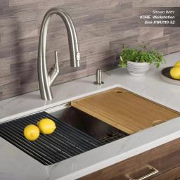 KRAUS 12 in. Solid Bamboo Workstation Sink Cutting Board thumbnail 6