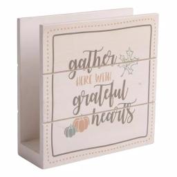 Home Essentials Harvest Devotions 6 in. Wooden Napkin Holder, Fall Decor thumbnail 1