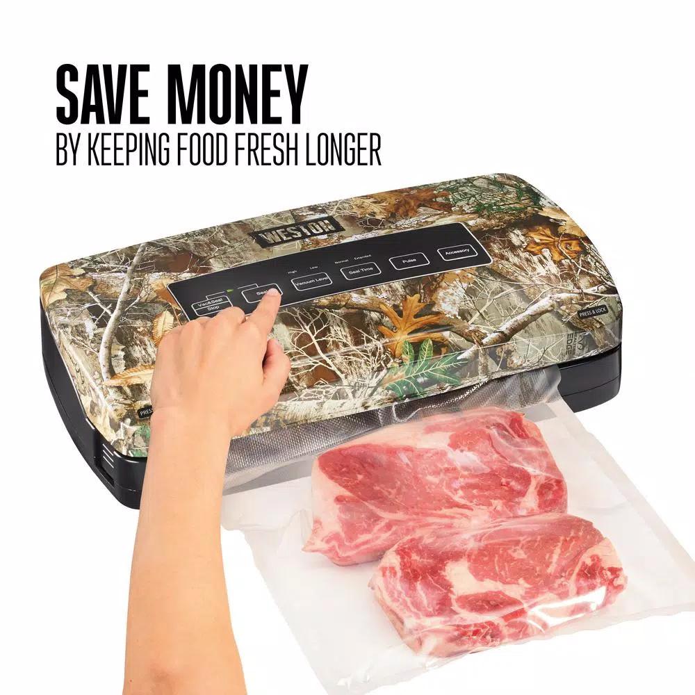 Weston Realtree by Weston Camouflage Food Vacuum Sealer with Roll Storage and Bag Cutter