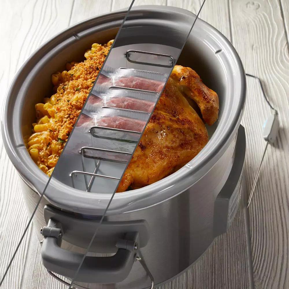 BLACK+DECKER 7 Qt. Stainless Steel Digital Slow Cooker with Temperature Probe and Sous-Vide Function