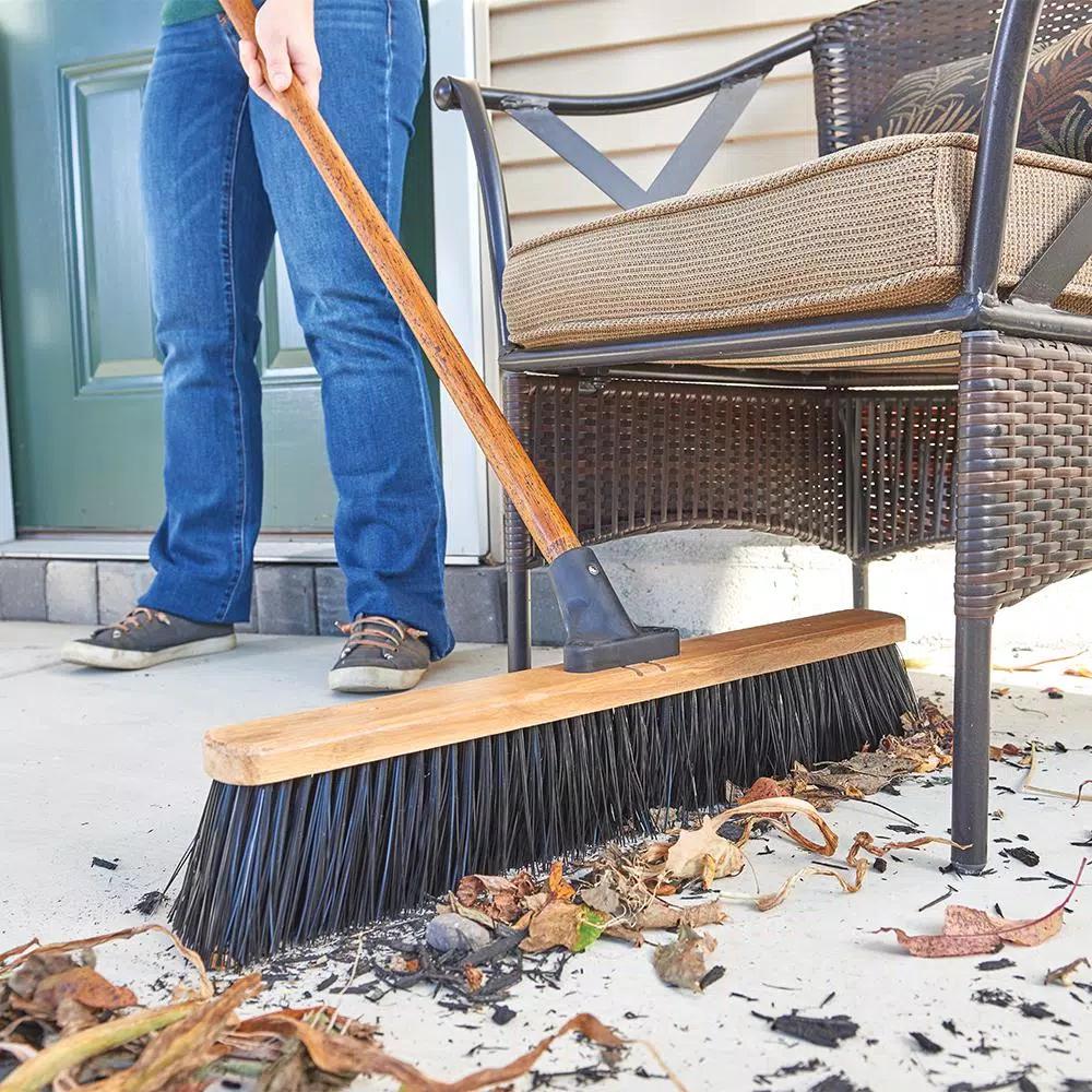 Harper 24 in. Heavy-Duty Outdoor Push Broom with 60 in. Hardwood Handle