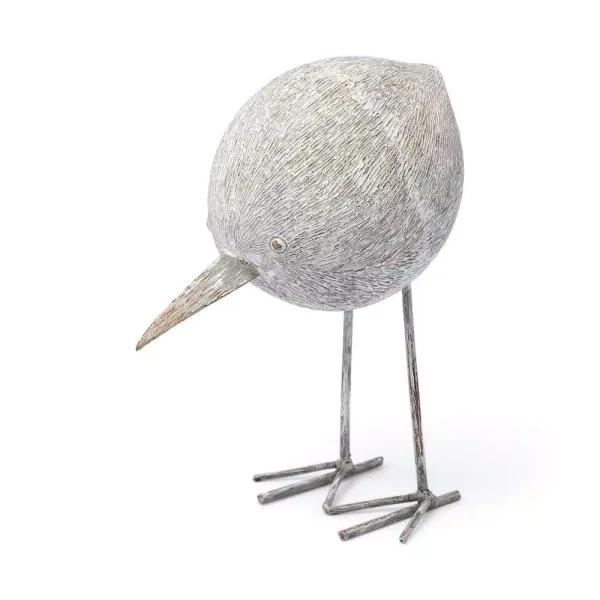 Mercana Snipe II Decorative Bird Sculpture - Light Brown Coastal Resin Statuary