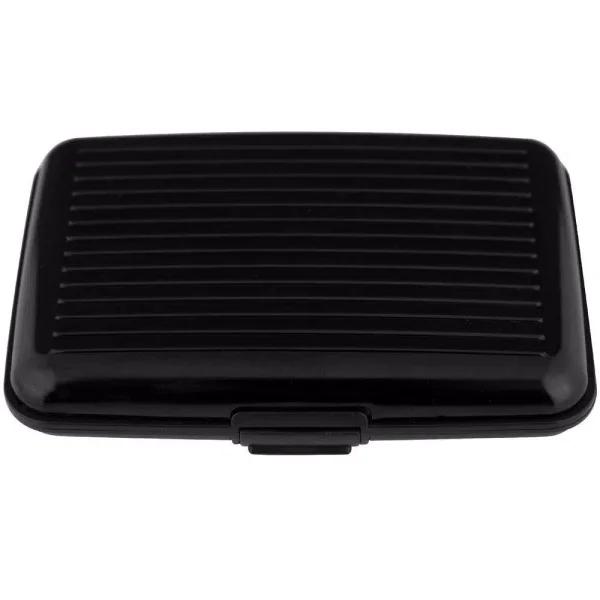 Trademark Aluminum RFID Blocking Slim Wallet - Black Hard Case Credit Card Holder