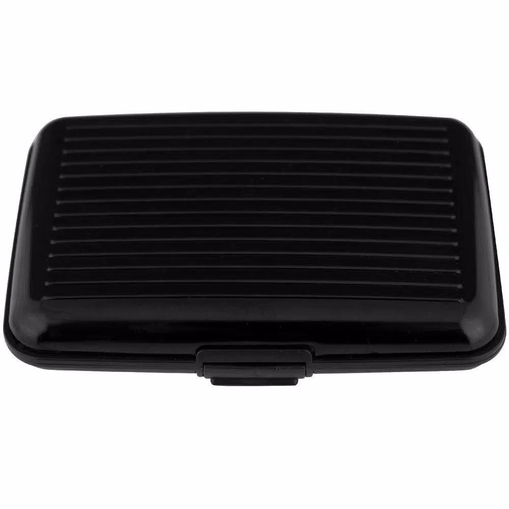 Trademark Aluminum RFID Blocking Slim Wallet - Black Hard Case Credit Card Holder