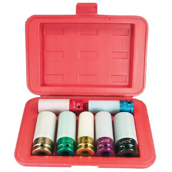 Astro Pneumatic 7-Piece Non-Scratch Lug Nut Socket Set with Protective Sleeves