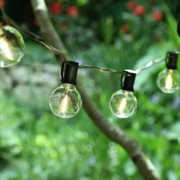 LUMABASE 25 LED White Globe String Lights with Warm Filament Bulbs, 25 ft. Weather Resistant Outdoor/Indoor Decor thumbnail 2