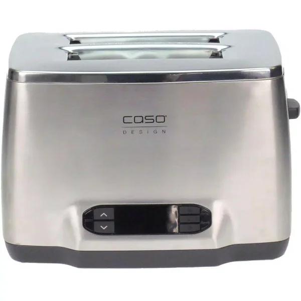 CASO Design Inox 2-Slice Stainless Steel Wide Slot Toaster with LED Display