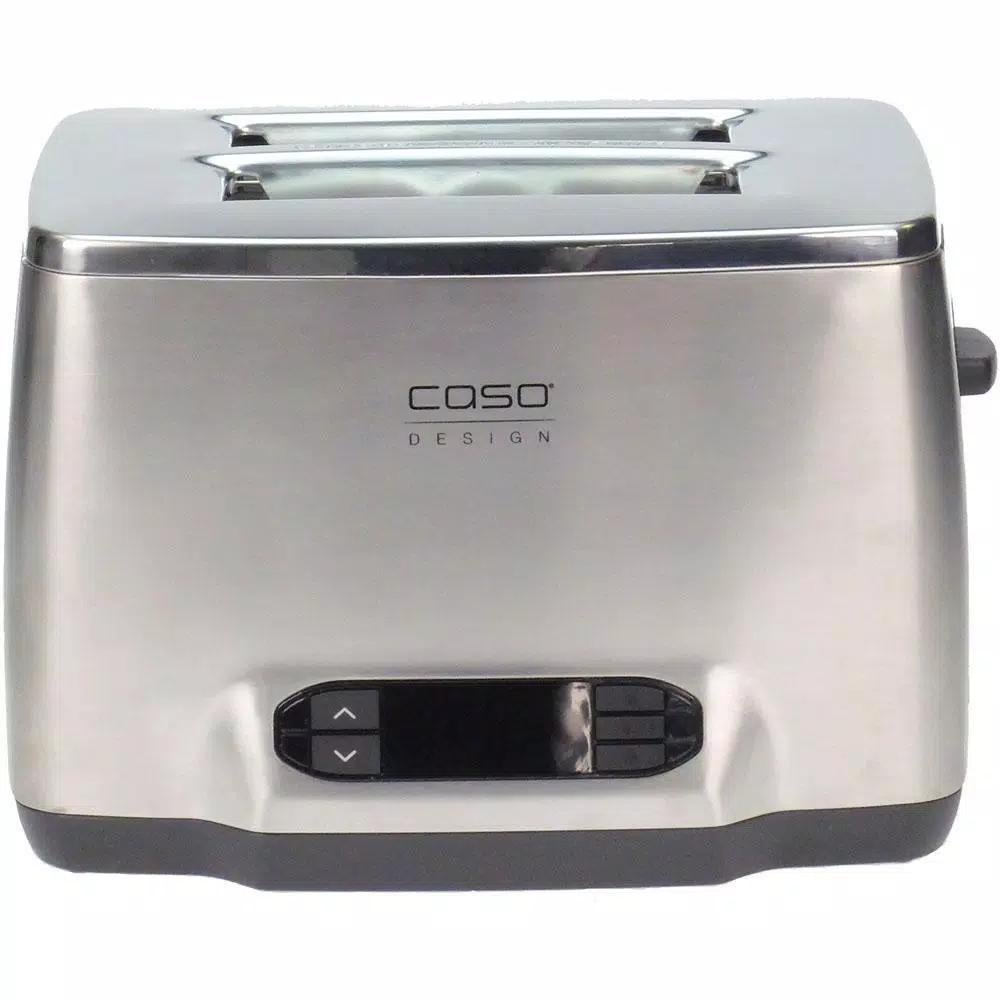 CASO Design Inox 2-Slice Stainless Steel Wide Slot Toaster with LED Display