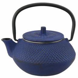 Creative Home Kyusu Blue Cast Iron Tea Pot with Removable Stainless Steel Infuser Basket, 10 oz. thumbnail 1