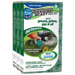 Grease Beast XL Heavy-Duty Soap-Infused Outdoor Scrub Sponge (3-Pack) - Odor and Bacteria Resistant thumbnail 2