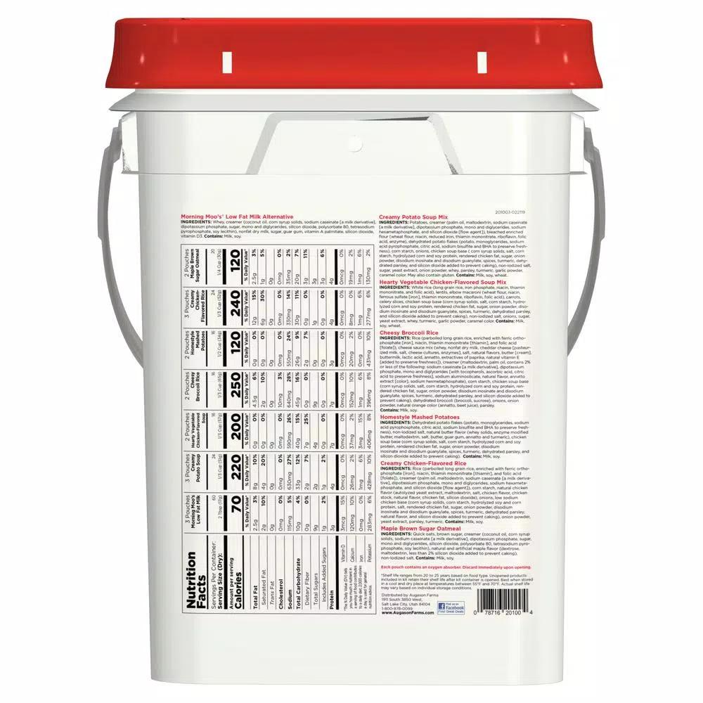 Augason Farms 72-Hour 4-Person Emergency Food Supply Evacuation Pail - 176 Servings
