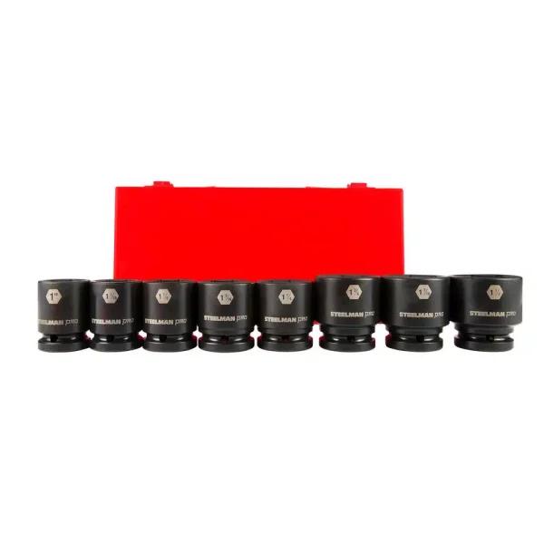 Steelman PRO 79278 3/4 in. Drive 6-Point SAE Impact Socket Set, 8-Piece