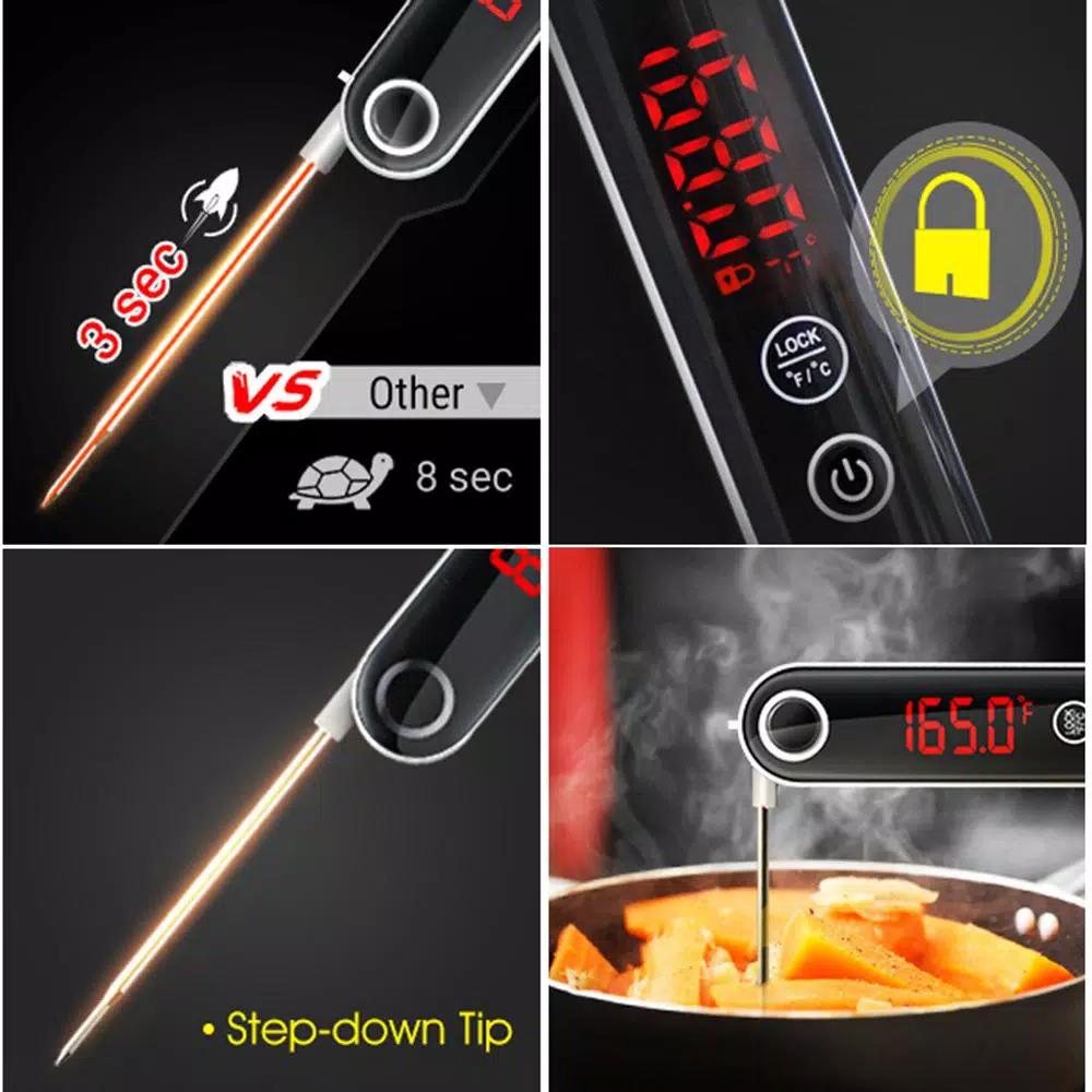 ThermoPro TP-18S Digital Instant Read Meat Thermometer, Fast 2-3s Response, 14°F-572°F