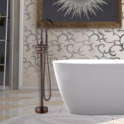 Vanity Art 46 in. Freestanding Single Handle Claw Foot Tub Faucet with Hand Shower, Oil Rubbed Bronze thumbnail 5