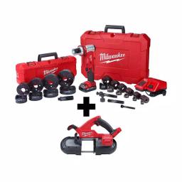 Milwaukee M18 FORCE LOGIC 6 Ton Cordless Knockout Tool Kit with M18 FUEL Compact Band Saw thumbnail 1
