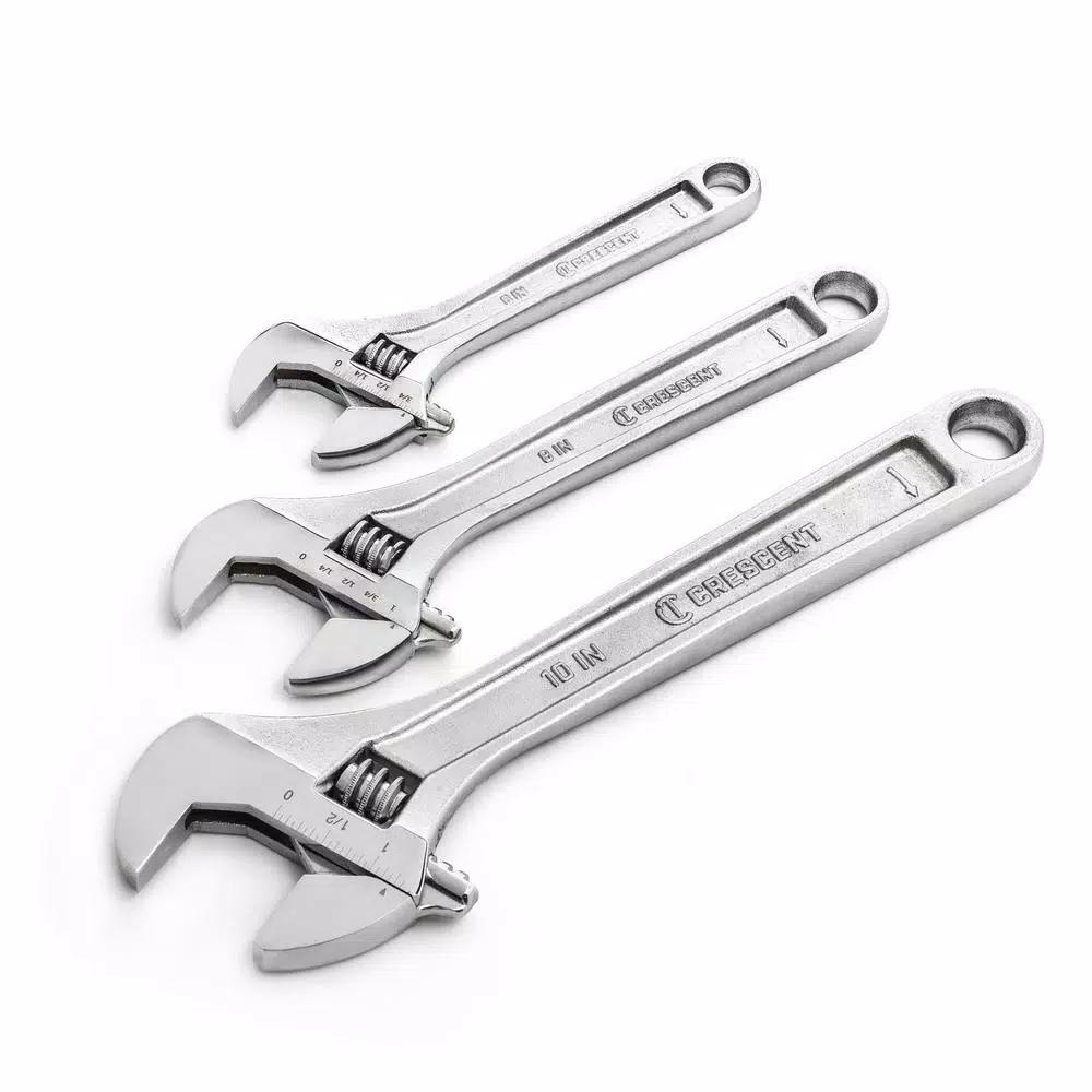 Crescent 3-Piece Adjustable Wrench Set, 6 in., 8 in., and 10 in.