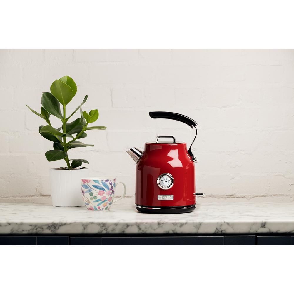 Haden Dorset 1.7L Red Stainless Steel Electric Cordless Kettle, 7-Cup Capacity
