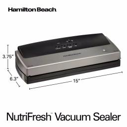 Hamilton Beach NutriFresh Black Food Vacuum Sealer with Extended Seal thumbnail 4