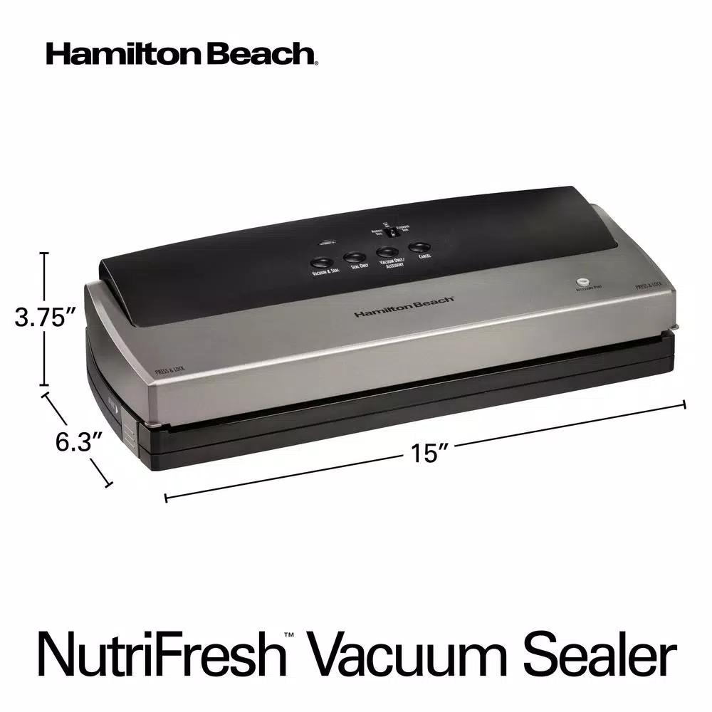 Hamilton Beach NutriFresh Black Food Vacuum Sealer with Extended Seal