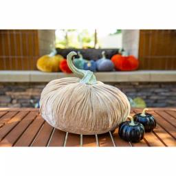 Flora Bunda 8-Piece Dark Orange Mini Heirloom Pumpkins - Faux Foam Fall Tabletop Decor thumbnail 3